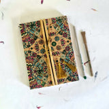 Designer Handmade Paper Bamboo Diaries - DEVRAAJ HANDMADE PAPER, PLANTABLE SEED PAPERS & PAPER PRODUCTS - Floral Design