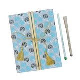 Designer Handmade Paper Bamboo Diaries - DEVRAAJ HANDMADE PAPER, PLANTABLE SEED PAPERS & PAPER PRODUCTS - Light Blue
