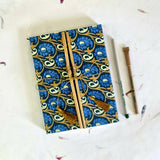 Designer Handmade Paper Bamboo Diaries - DEVRAAJ HANDMADE PAPER, PLANTABLE SEED PAPERS & PAPER PRODUCTS - Blue & Golden