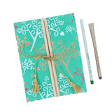 Designer Handmade Paper Bamboo Diaries - DEVRAAJ HANDMADE PAPER, PLANTABLE SEED PAPERS & PAPER PRODUCTS - Sea Green