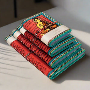 Devraaj Handmade Paper Lord Budhdha Diary Set Of 4 different size with Seed Pens & Seed Pencils - DEVRAAJ HANDMADE PAPER, PLANTABLE SEED PAPERS & PAPER PRODUCTS - Carrot Red