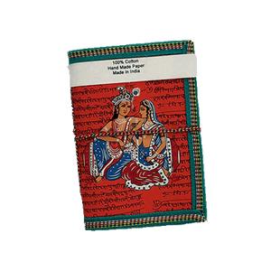 Devraaj Handmade Paper Radha - Krishna Diary 5"x7" with Plantable seed pen & seed pencil - DEVRAAJ HANDMADE PAPER, PLANTABLE SEED PAPERS & PAPER PRODUCTS - Mix Colours Set Of 5 Diaries