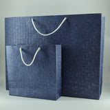 Eco - friendly Emboss Textured Handmade Paper Bags Set of Two Size Bags ( 5 Sets ) - DEVRAAJ HANDMADE PAPER, PLANTABLE SEED PAPERS & PAPER PRODUCTS - Dark Blue