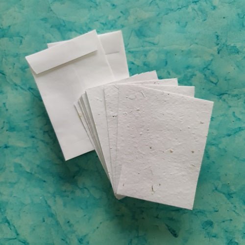 Eco - friendly Plantable Mix Vegetable Seed Paper cards with Envelopes set of 200 pcs - DEVRAAJ HANDMADE PAPER, PLANTABLE SEED PAPERS & PAPER PRODUCTS - 5.5