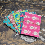 Fabric Cover Handmade Paper Diary With Thread Binding With Plantable Pen & Plantable Pencil (5"x7") - DEVRAAJ HANDMADE PAPER, PLANTABLE SEED PAPERS & PAPER PRODUCTS - Mix Design 5 diaries