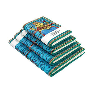 Lord Ganeshji Handmade Paper Diary Set Of 4 different size with Seed Pens & Seed Pencils - DEVRAAJ HANDMADE PAPER, PLANTABLE SEED PAPERS & PAPER PRODUCTS - Blue