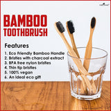 Park Daniel Pure and Natural Bamboo Wooden ECO Friendly Charcoal Toothbrush with Soft Medium Bristles(02 Pcs.) Medium Toothbrush (2 Toothbrushes) - DEVRAAJ HANDMADE PAPER, PLANTABLE SEED PAPERS & PAPER PRODUCTS - Free Size