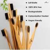 Park Daniel Pure and Natural Bamboo Wooden ECO Friendly Charcoal Toothbrush with Soft Medium Bristles(02 Pcs.) Medium Toothbrush (2 Toothbrushes) - DEVRAAJ HANDMADE PAPER, PLANTABLE SEED PAPERS & PAPER PRODUCTS - Free Size