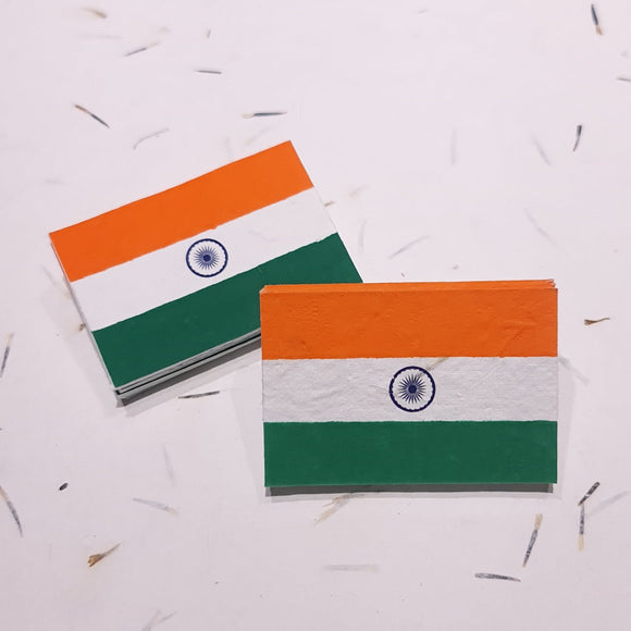 Plantable Indian National Flags - DEVRAAJ HANDMADE PAPER, PLANTABLE SEED PAPERS & PAPER PRODUCTS - 100